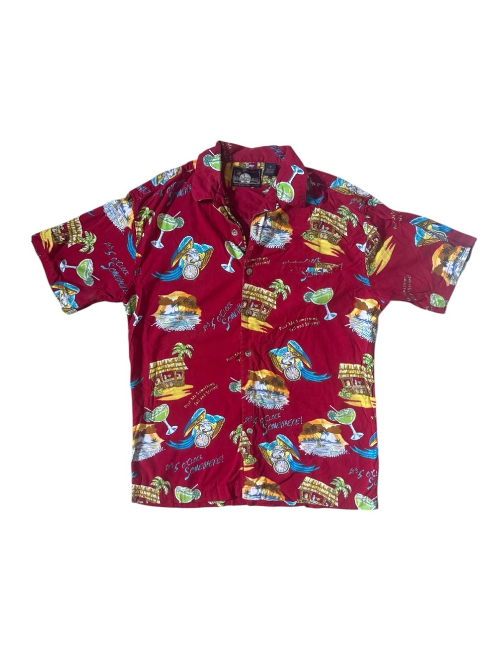 Margaritaville Jimmy Buffett Hawaiian Shirt 5 Oclock Somewhere Medium